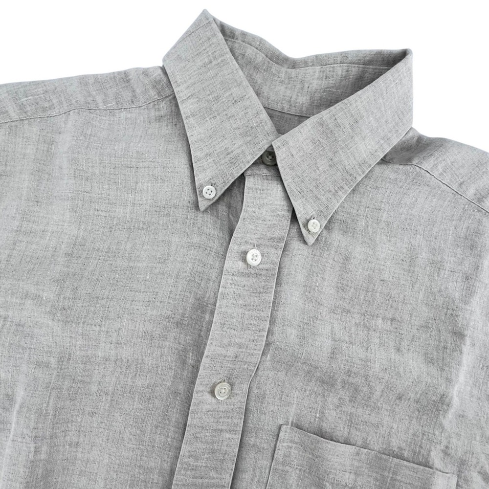 Turnbury Button Down Shirt Mens Small‎ Beige 100% Linen European Fabric Resort